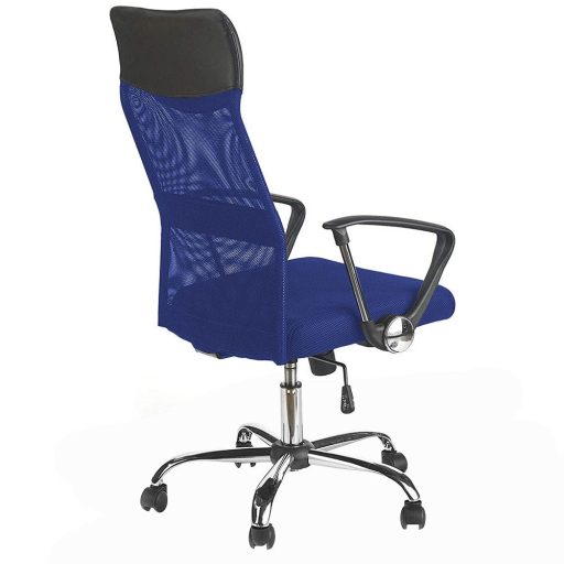 Ergonomická kancelářská židle s vysokou opěrkou - modrá