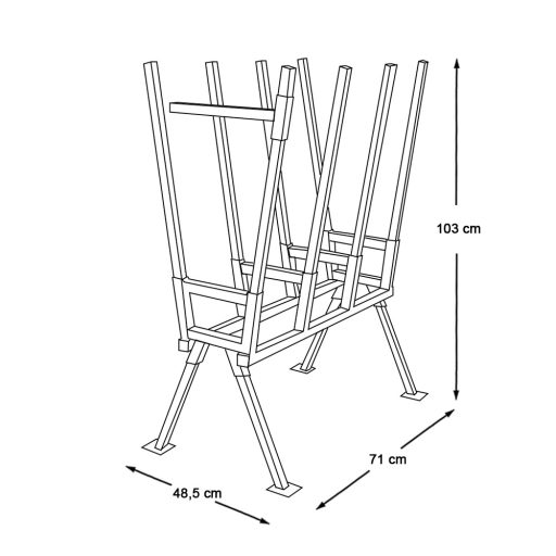 Kovový stojan na řezání dřeva