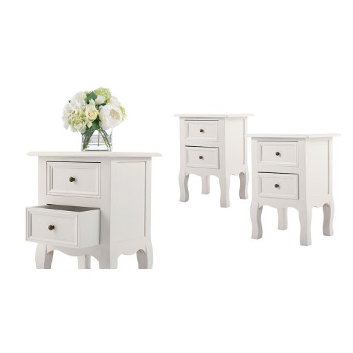  Sada 2 nočních stolků, bílá