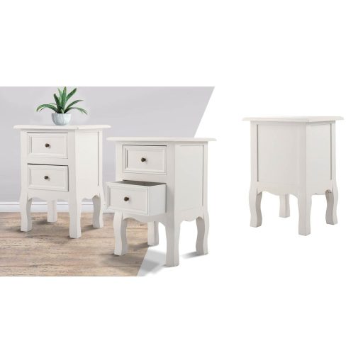  Sada 2 nočních stolků, bílá