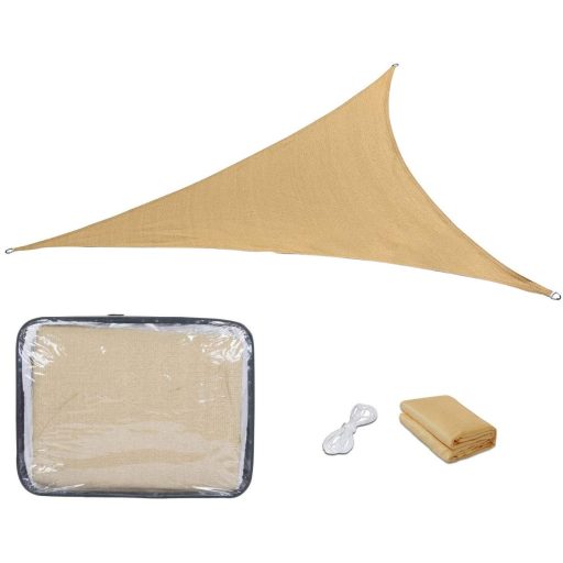 Sluneční plachta trojúhelníková 3,6 m, ve více typech, polyethylen, béžová
