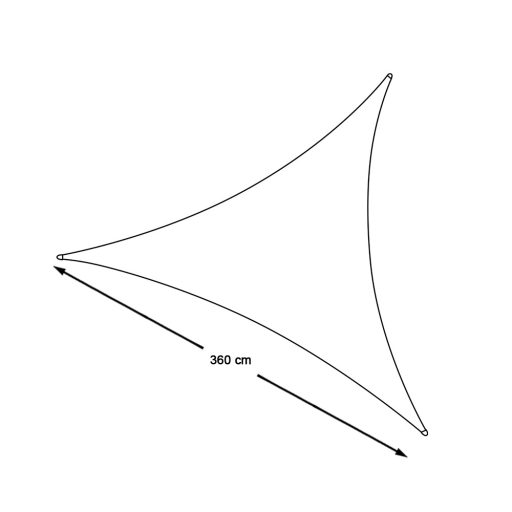 Sluneční plachta trojúhelníková 3,6 m, ve více typech, polyethylen, béžová