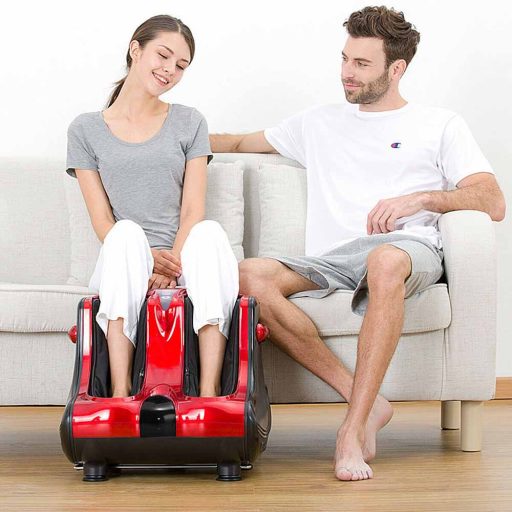 Masážní přístroj na nohy a lýtka ve dvou barvách - červený