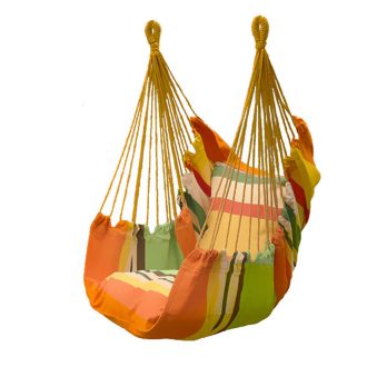 Závěsné houpací křeslo s polštářem - oranžové