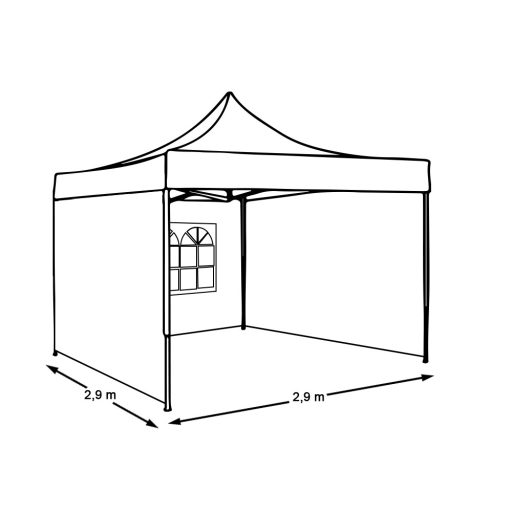 Střešní plachta k altánku ve více typech - 2,9x2,9 metrová střešní plachta a plachta boční stěny