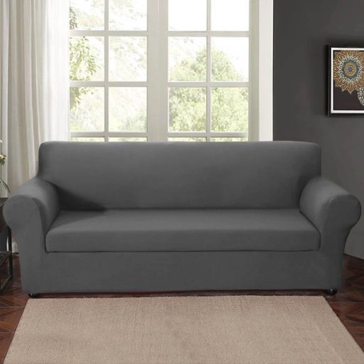 Potah na křeslo a gauč ve více typech - na trojmístnou sedačku, šedý