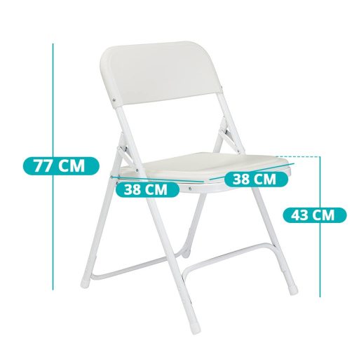  Skládací čalouněné židle, 4 ks, bílé