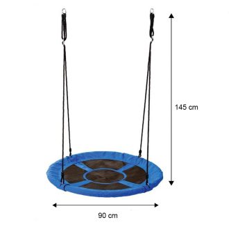   Závěsná houpačka ve tvaru kruhu, 90 cm - modrá, bez stanu