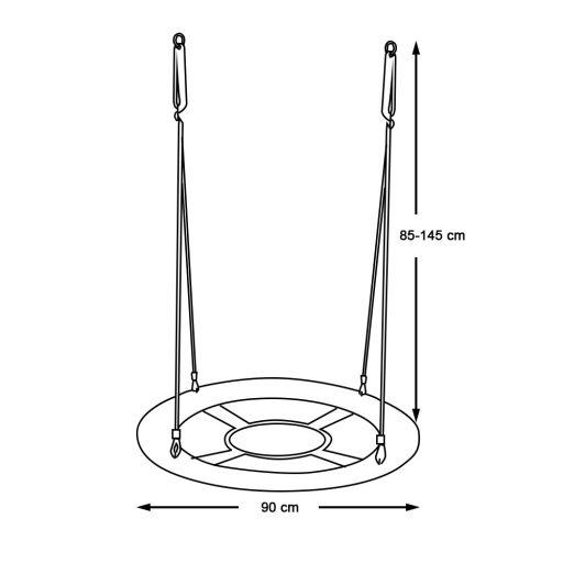 Závěsná houpačka ve tvaru kruhu, 90 cm - modrá, bez stanu