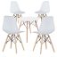 4 ks moderních jídelních židlí se stolem, více barev - bílá