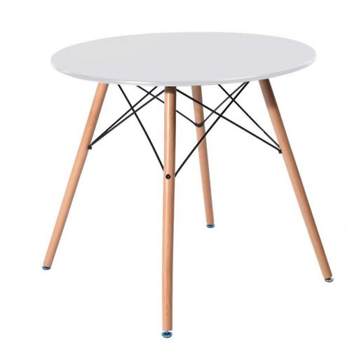 4 ks moderních jídelních židlí se stolem, více barev - bílá