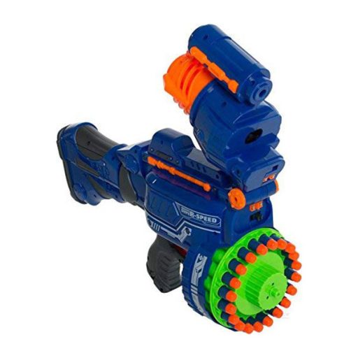 Dětská pistole se zvukem, ve 2 barvách, se sadou projektilů navíc - modrá