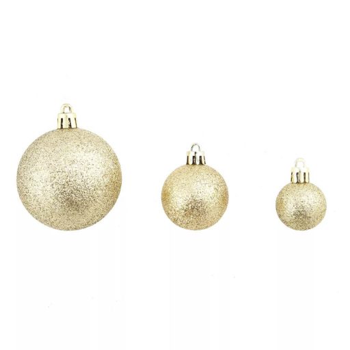 112 ks-ová sada vánočních ozdob ve více barvách - zlatá