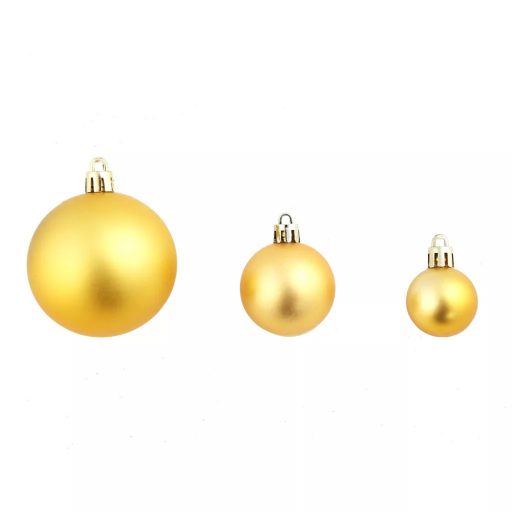 112 ks-ová sada vánočních ozdob ve více barvách - zlatá
