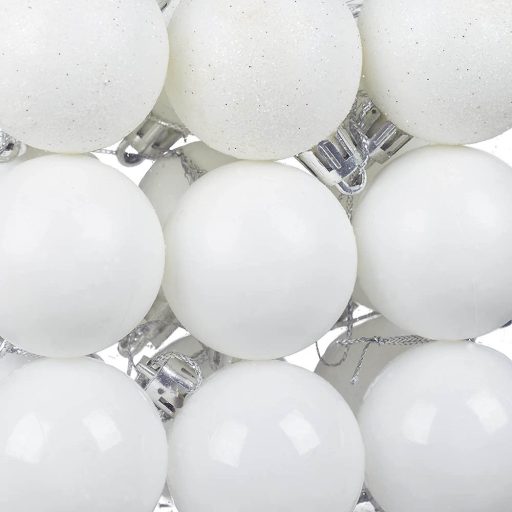 112 ks-ová sada vánočních ozdob, ve více barvách-bílá