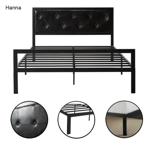Hanna kovový postelový rám s roštem jako dárek, ve více rozměrech a barvách - černý 160x200 cm