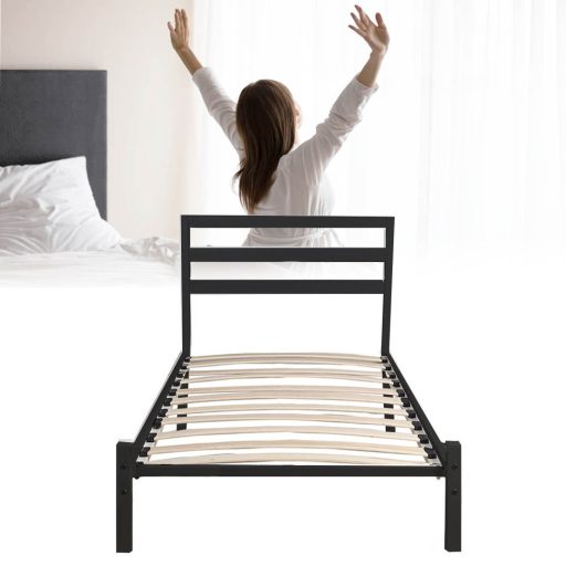 Bella kovový postelový rám s roštem jako dárek, ve více rozměrech a barvách - černý 90x200 cm