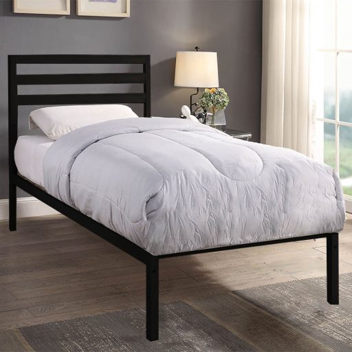 Bella kovový postelový rám s roštem jako dárek, ve více rozměrech a barvách - černý 90x200 cm