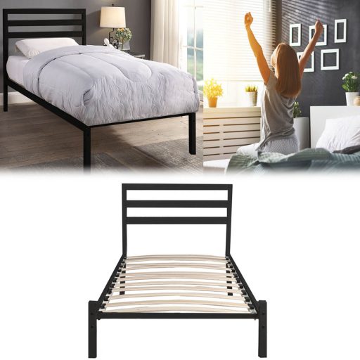 Bella kovový postelový rám s roštem jako dárek, ve více rozměrech a barvách - černý 90x200 cm