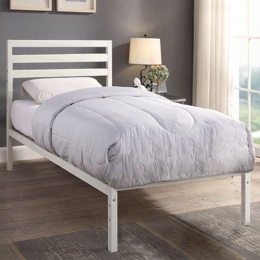 Bella kovový postelový rám s roštem jako dárek, ve více rozměrech a barvách - bílý 90x200 cm