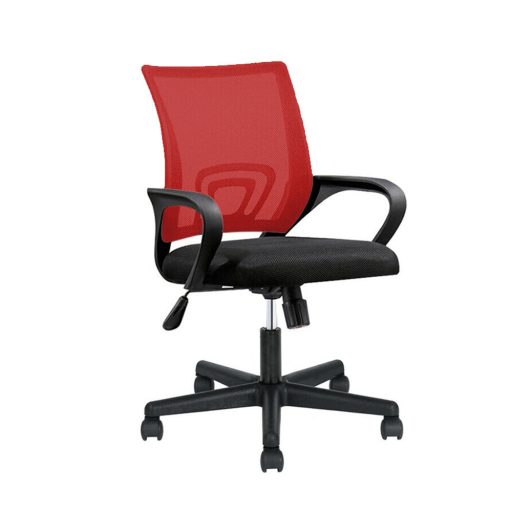 Kancelářská otočná židle s područkami ve více barvách-červená