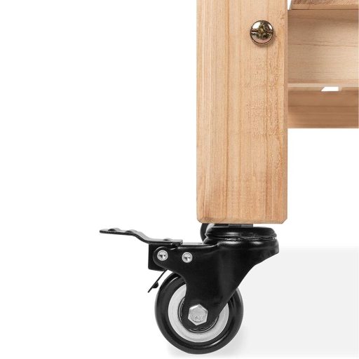 Vyvýšený dřevěný záhon na kolečkách