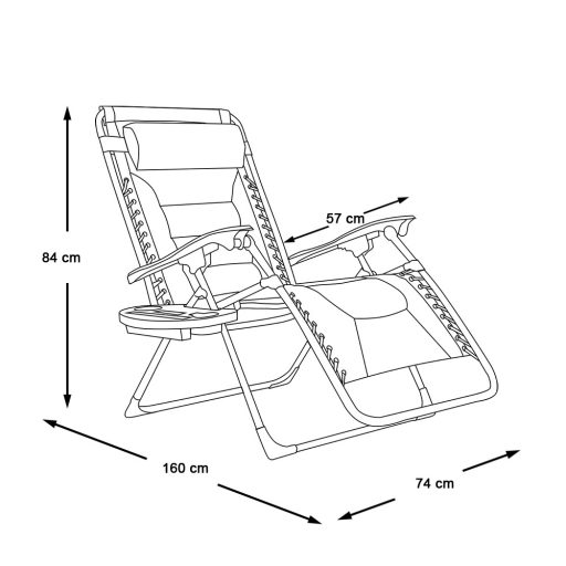 Delux nulová gravitační zahradní židle, ve více barvách-modrá
