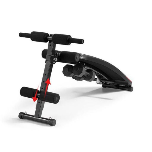 Posilovací lavice na břicho s gumou a činkami