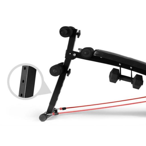 Posilovací lavice na břicho s gumou a činkami