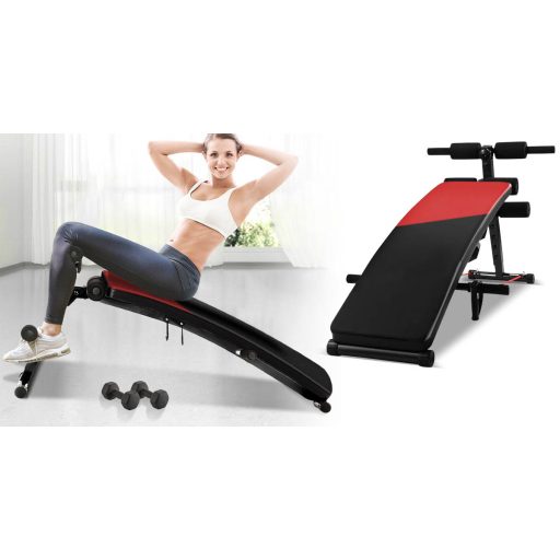 Posilovací lavice na břicho s gumou a činkami