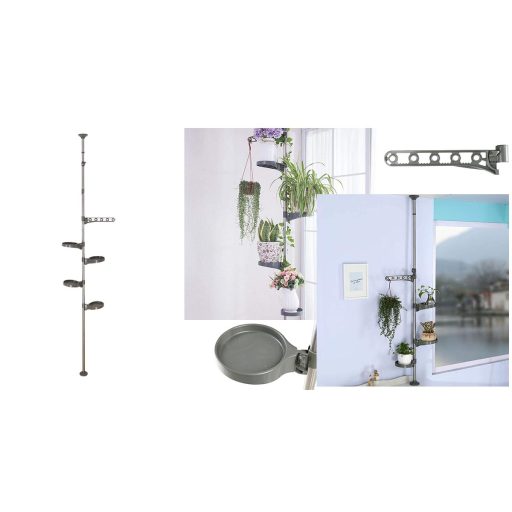 Teleskopický stojan na květiny, šedý