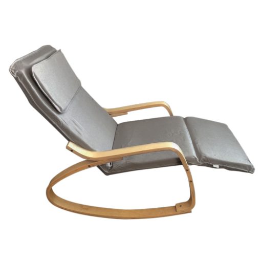 Houpací křeslo, s nastavitelnou opěrkou nohou - šedé