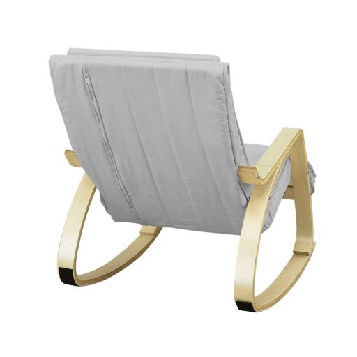 Houpací křeslo, s nastavitelnou opěrkou nohou - šedé