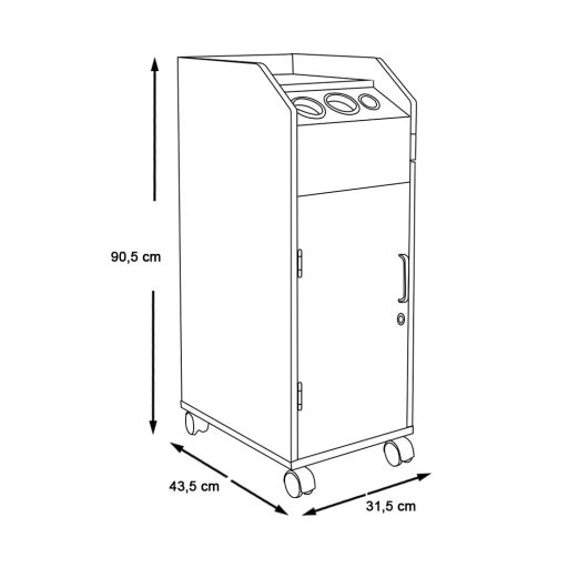 Beauty uzamykatelný vozík na nářadí ve více barvách-černý