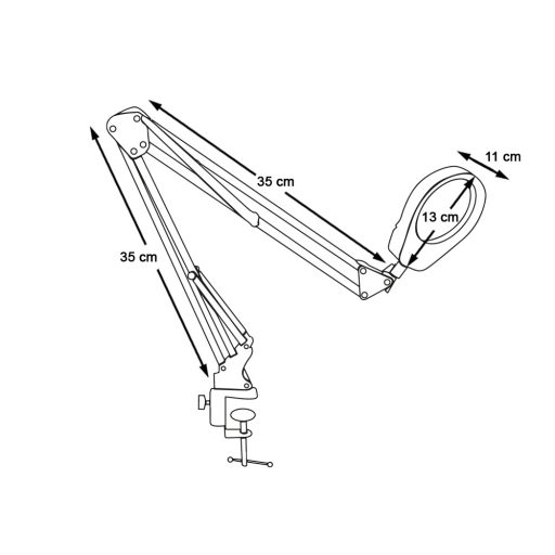 Zvětšovací sklo k desce stolu, s 2 čočkami a LED osvětlením