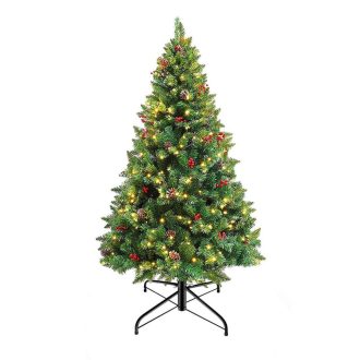   Umělý vánoční stromek s 100 LED diodami, teplý bílý, 120 cm