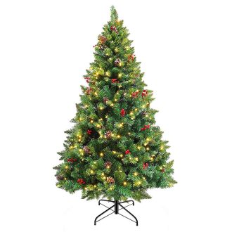   Umělý vánoční stromek s 180 LED diodami, teplý bílý, 150 cm