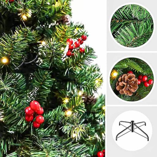 Umělý vánoční stromek s 180 LED diodami, teplý bílý, 150 cm