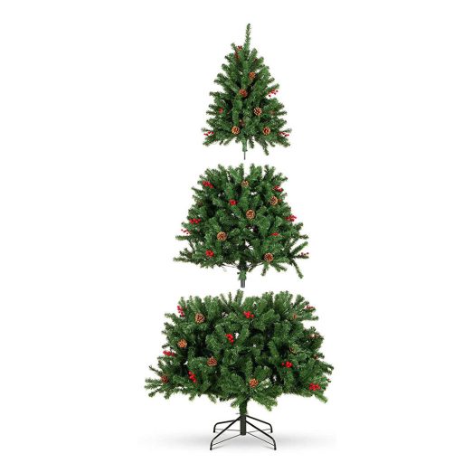 Umělý vánoční stromek s 320 LED diodami, teplý bílý, 210 cm