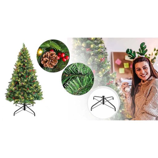 Umělý vánoční stromek s 320 LED diodami, teplý bílý, 210 cm