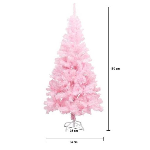 Růžový umělý vánoční stromeček ve více velikostech-150 cm-ový