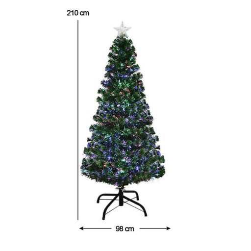 Vánoční stromek s optickými vlákny, s barevným LED-em ve více typech-210 cm-ový