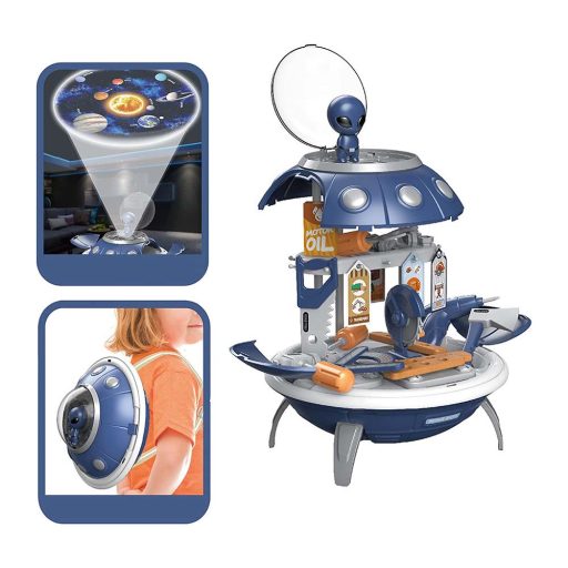 Sada nářadí a projektor UFO pro děti, 52-dílná