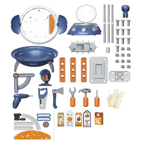 Sada nářadí a projektor UFO pro děti, 52-dílná