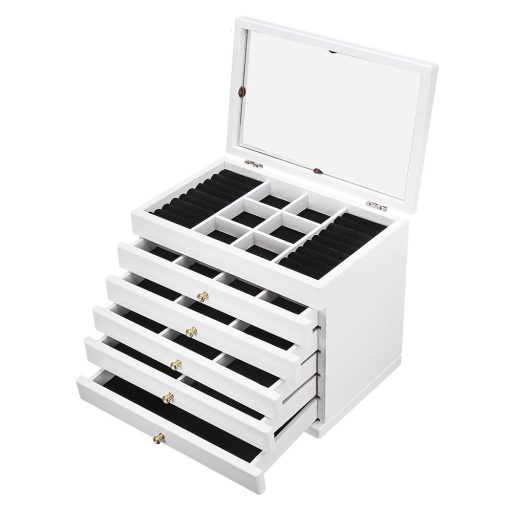 Šperkovnice s 6 přihrádkami bílá