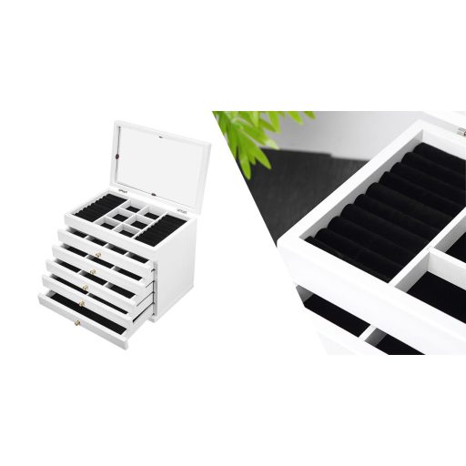 Šperkovnice s 6 přihrádkami bílá