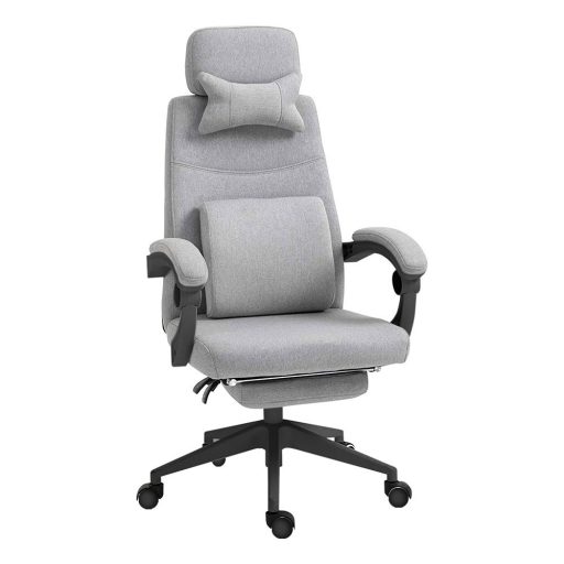 Otočná kancelářská židle s opěrkou hlavy - ve více barvách-jasnošedá