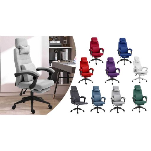 Otočná kancelářská židle s opěrkou hlavy - ve více barvách-jasnošedá