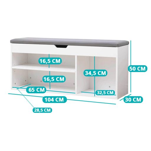 Botník na odkládání obuvi i na sednutí s polstrovaným sedákem