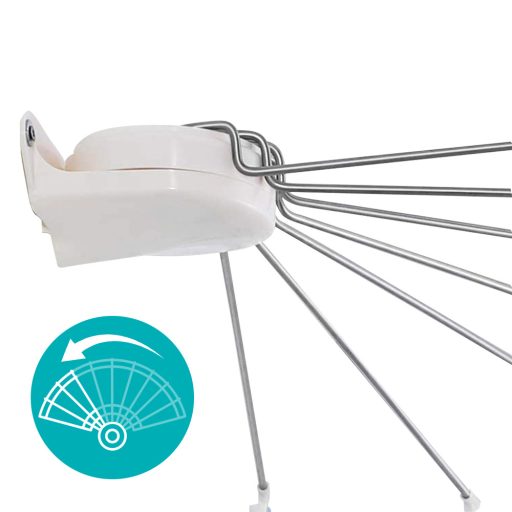 Držák sprchového závěsu ve tvaru deštníku